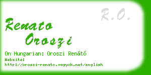 renato oroszi business card